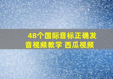 48个国际音标正确发音视频教学 西瓜视频